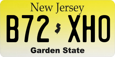 NJ license plate B72XHO