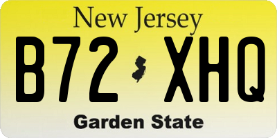 NJ license plate B72XHQ