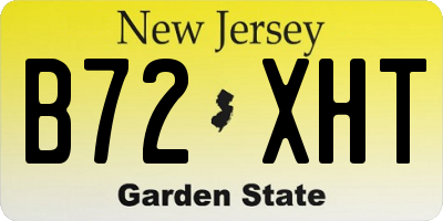 NJ license plate B72XHT