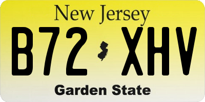 NJ license plate B72XHV