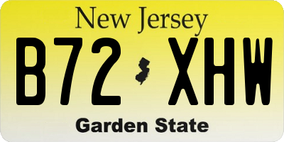 NJ license plate B72XHW