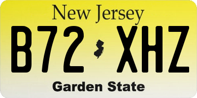 NJ license plate B72XHZ