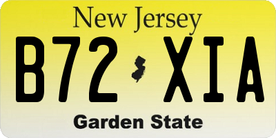 NJ license plate B72XIA