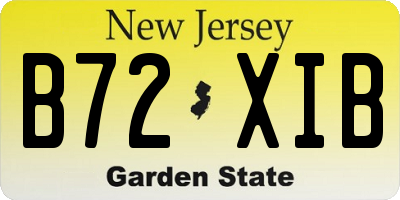 NJ license plate B72XIB