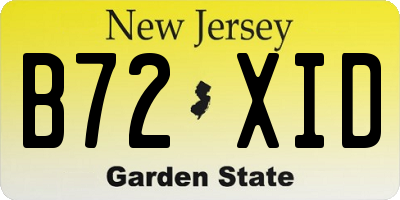 NJ license plate B72XID