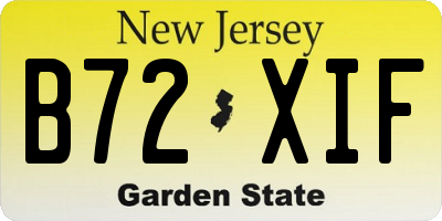 NJ license plate B72XIF