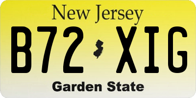 NJ license plate B72XIG