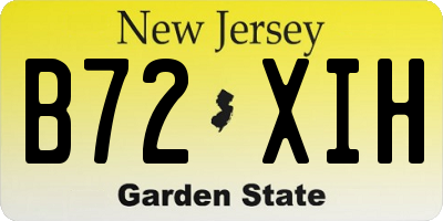 NJ license plate B72XIH