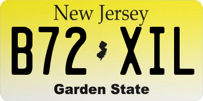 NJ license plate B72XIL