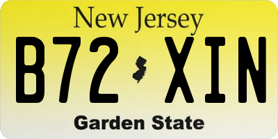 NJ license plate B72XIN