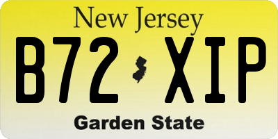 NJ license plate B72XIP