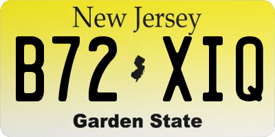 NJ license plate B72XIQ