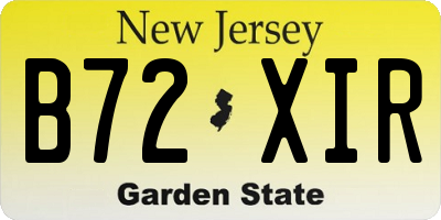 NJ license plate B72XIR