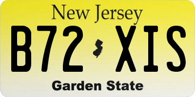 NJ license plate B72XIS