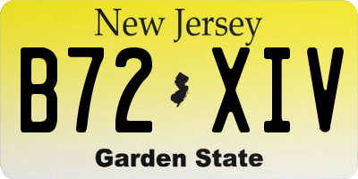 NJ license plate B72XIV