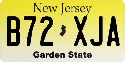 NJ license plate B72XJA