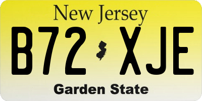 NJ license plate B72XJE