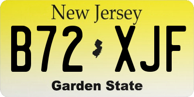 NJ license plate B72XJF