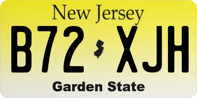 NJ license plate B72XJH