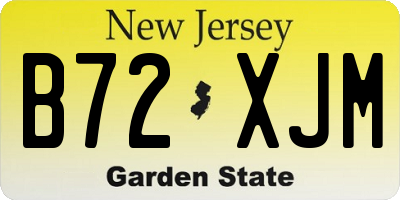 NJ license plate B72XJM