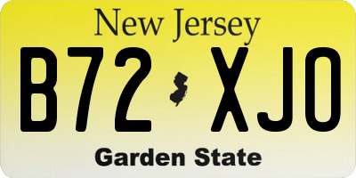 NJ license plate B72XJO