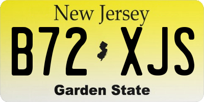 NJ license plate B72XJS