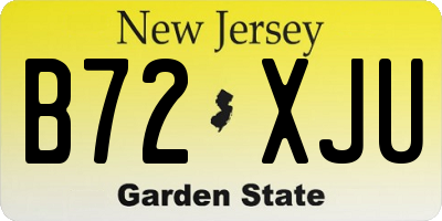 NJ license plate B72XJU