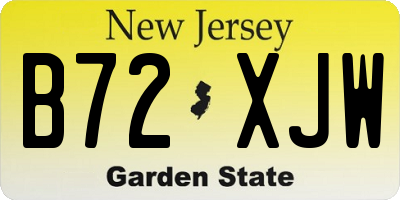 NJ license plate B72XJW
