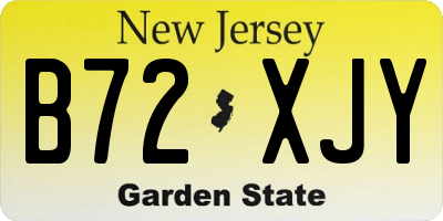 NJ license plate B72XJY