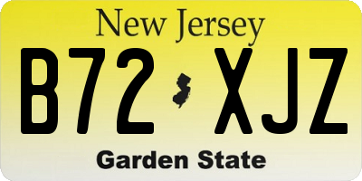 NJ license plate B72XJZ