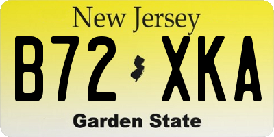 NJ license plate B72XKA