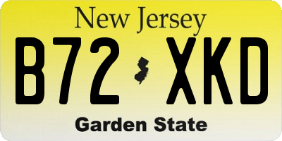NJ license plate B72XKD