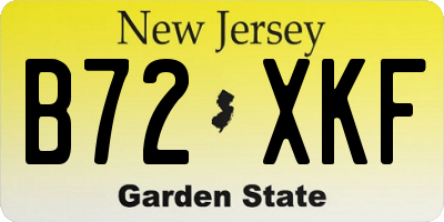NJ license plate B72XKF
