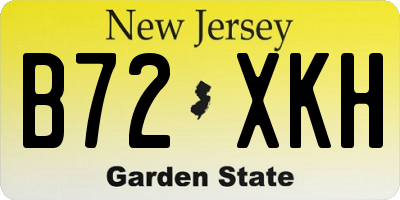 NJ license plate B72XKH