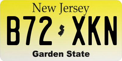 NJ license plate B72XKN