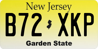 NJ license plate B72XKP