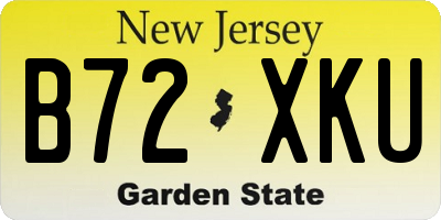 NJ license plate B72XKU