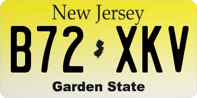 NJ license plate B72XKV