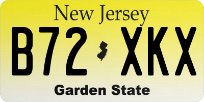 NJ license plate B72XKX