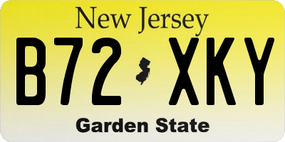 NJ license plate B72XKY