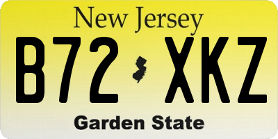 NJ license plate B72XKZ