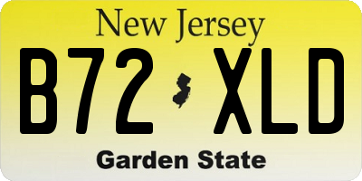 NJ license plate B72XLD