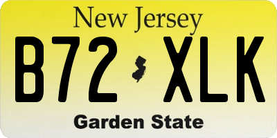 NJ license plate B72XLK