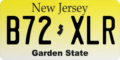 NJ license plate B72XLR