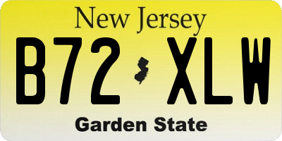 NJ license plate B72XLW