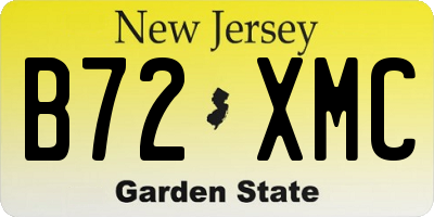 NJ license plate B72XMC