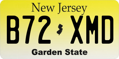 NJ license plate B72XMD
