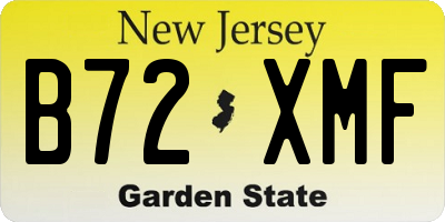 NJ license plate B72XMF