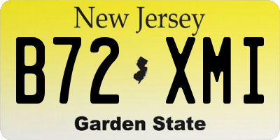 NJ license plate B72XMI