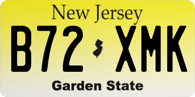 NJ license plate B72XMK
